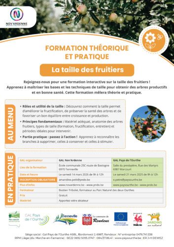 Formation taille des fruitiers 2026 à Tenneville