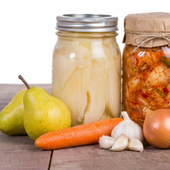 Poires au sirop et kimchi